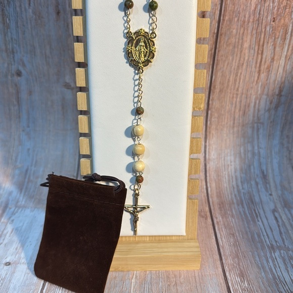 NEW Handmade 36” Rosary with Brown Drawstring Carrying Case Item #PHK134 - Picture 4 of 4